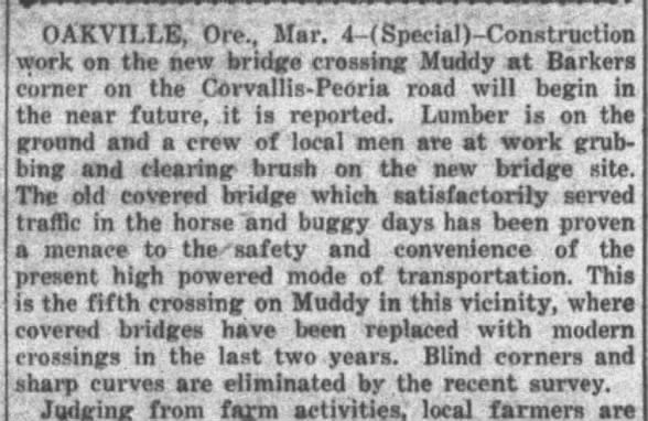 Muddy Creek, Barker's Corner 3/4/1931